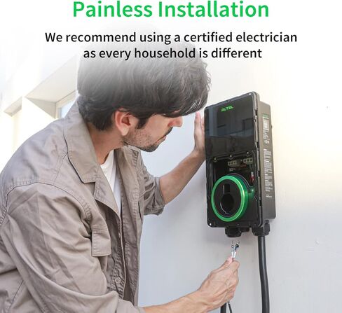 Autel MaxiCharger Home Smart Electric Vehicle (EV) Charger, 40 Amp Level 2 Wi-Fi and Bluetooth Enabled EVSE, Indoor/Outdoor Car Charging Station, with in-Body Holster and 25-Foot Cable（6-50 Plug） in Kuwait