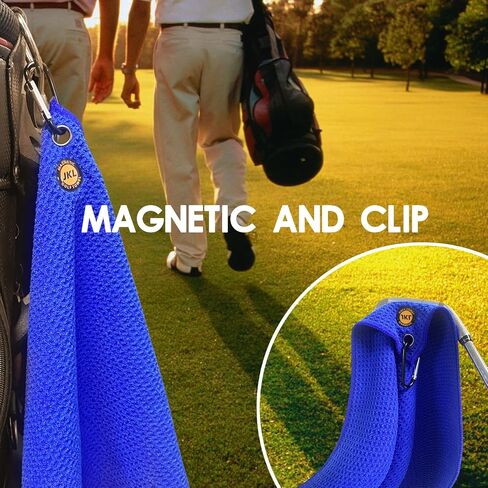 JKL Magnetic Towel Microfiber Golf Towel with Waffle Industrial Strength Magnet for Strong Hold to Golf Carts or Club (2, Gray Black) in Saudi Arabia