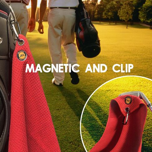 JKL Magnetic Towel Microfiber Golf Towel with Waffle Industrial Strength Magnet for Strong Hold to Golf Carts or Club (2, Gray Black) in Saudi Arabia