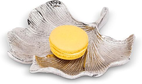 Abbott Collection Home 30-GINGKO-463 Small Gingko Leaf Plate, Silver in Kuwait