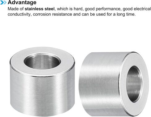 PATIKIL M8 Stainless Steel Spacers, 2Pcs Metal Spacer Stainless Steel 8.2mm ID x 16mm OD x 20mm L Stainless Steel Spacer Screw Standoff for 5/16" or M8 Screw in Saudi Arabia