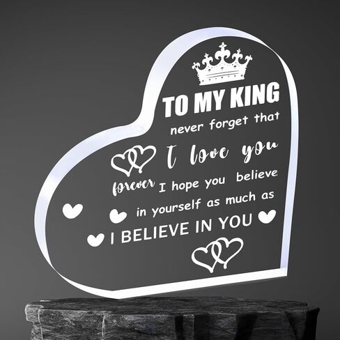 Husband Gifts from Wife-Gifts For Boyfriend-Large 4.7x4.7x0.6inch Heart Shaped Keepsake- Birthday Anniversary Christmas Valentines Day Gifts for Husband Boyfriend in Saudi Arabia