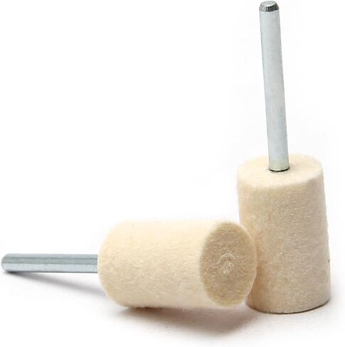 Utoolmart 12mm Wool Felt Mounted Points Cylindrical Polishing Bits Burrs Buffing Wheels Grinding Head with 1/8" Shank 15 Pcs in Saudi Arabia