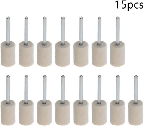 Utoolmart 12mm Wool Felt Mounted Points Cylindrical Polishing Bits Burrs Buffing Wheels Grinding Head with 1/8" Shank 15 Pcs in Saudi Arabia