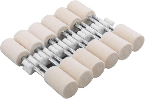 Utoolmart 12mm Wool Felt Mounted Points Cylindrical Polishing Bits Burrs Buffing Wheels Grinding Head with 1/8" Shank 15 Pcs in Saudi Arabia