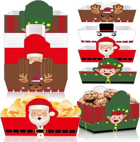 60 قطعة لوازم حفلات عيد الميلاد حفلة عيد الميلاد الغذاء المتاح عيد الميلاد تخدم قارب عيد الميلاد قوارب الطعام حفلة عيد الميلاد in Kuwait