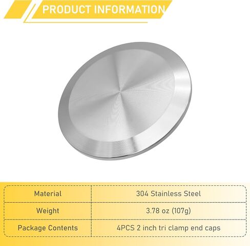 1.5 Inch Tri-Clamp End Caps 304 Stainless Steel for 1.5" Tri Clamp Sanitary Fittings Solid TC Cap 4PCS in Saudi Arabia