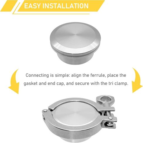 1.5 Inch Tri-Clamp End Caps 304 Stainless Steel for 1.5" Tri Clamp Sanitary Fittings Solid TC Cap 4PCS in Saudi Arabia