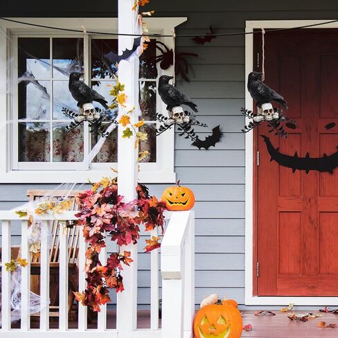 Vipush Halloween Decorative Hanging Ornaments – Black Crow Design for Spooky Decor, Ideal for Indoor & Outdoor Use, Perfect for Haunted Houses & Parties 2PCS in Saudi Arabia