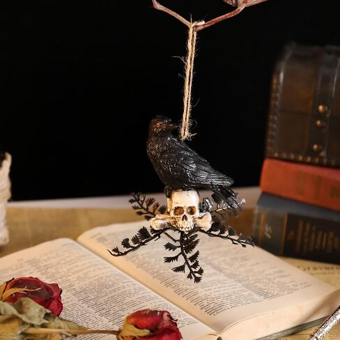 Vipush Halloween Decorative Hanging Ornaments – Black Crow Design for Spooky Decor, Ideal for Indoor & Outdoor Use, Perfect for Haunted Houses & Parties 2PCS in Saudi Arabia