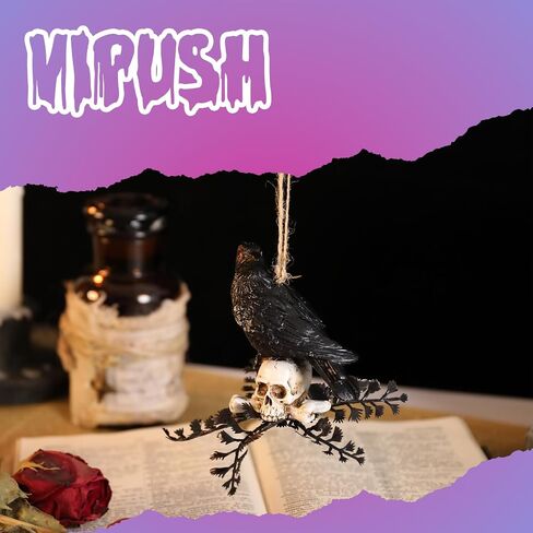 Vipush Halloween Decorative Hanging Ornaments – Black Crow Design for Spooky Decor, Ideal for Indoor & Outdoor Use, Perfect for Haunted Houses & Parties 2PCS in Saudi Arabia