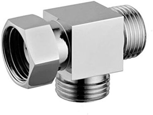 1/2" Brass Chrome 3 Way Diverter, Hose Fitting Tee, T Shape Adapter Connector for Angle Valve Hose, Bath Shower Arm, Toilet Bidet Sprayer Faucet in Saudi Arabia