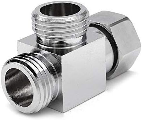 1/2" Brass Chrome 3 Way Diverter, Hose Fitting Tee, T Shape Adapter Connector for Angle Valve Hose, Bath Shower Arm, Toilet Bidet Sprayer Faucet in Saudi Arabia