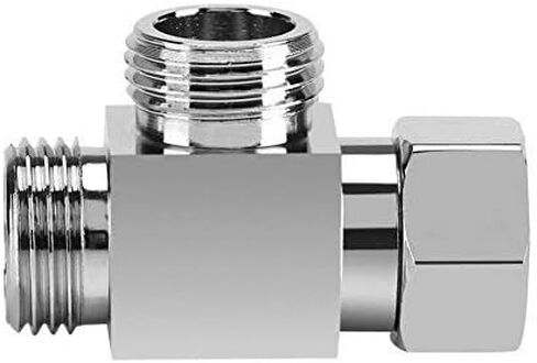 1/2" Brass Chrome 3 Way Diverter, Hose Fitting Tee, T Shape Adapter Connector for Angle Valve Hose, Bath Shower Arm, Toilet Bidet Sprayer Faucet in Saudi Arabia