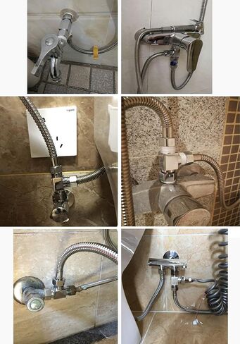 1/2" Brass Chrome 3 Way Diverter, Hose Fitting Tee, T Shape Adapter Connector for Angle Valve Hose, Bath Shower Arm, Toilet Bidet Sprayer Faucet in Saudi Arabia