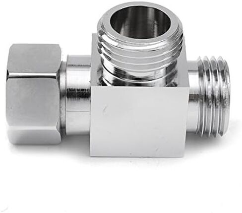 1/2" Brass Chrome 3 Way Diverter, Hose Fitting Tee, T Shape Adapter Connector for Angle Valve Hose, Bath Shower Arm, Toilet Bidet Sprayer Faucet in Saudi Arabia