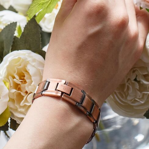 Pure Copper Magnetic Bracelets for Women - 6200 Gauss Power | Natural Jewelry in ELegance Style | Women's Copper Bracelet comes in adorable Gift Box and Sizing Tool to Adjust Length in Saudi Arabia