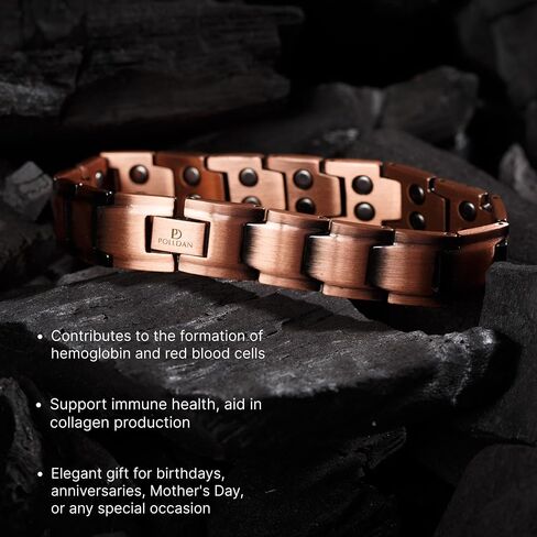 Pure Copper Magnetic Bracelets for Women - 6200 Gauss Power | Natural Jewelry in ELegance Style | Women's Copper Bracelet comes in adorable Gift Box and Sizing Tool to Adjust Length in Saudi Arabia