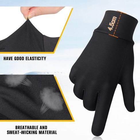 قفازات الجري قفازات مقاومة للانزلاق تعمل باللمس، قفازات رياضية من الصوف خفيفة الوزن، بطانة قفازات شتوية دافئة مقاومة للرياح للرجال والنساء في الهواء الطلق (C) in Kuwait