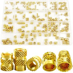 314Pcs Threaded Insert for Plastic, BTREEFLO M2 M2.5 M3 M4 M5 M6 Female Thread Metric Knurled Nuts Brass Heat Set Insert Embedment Nut Assortment Kit for 3D Printing Injection Molding