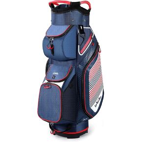 Cart Golf Bag 14 Way Divider Golf Push Cart Bag for Men Cart Bags with Cooler, Backpack Strap and Dust Cover, Portable Golf Carry Bag for Men & Women