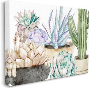 Stupell Industries Chic Indoor Succulents and Cacti Modern Pottery Canvas Wall Art