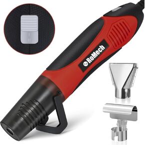 ROMECH 350W Heat Gun with 2 Nozzles, Dual Temp Heat Gun 400°F-660°F, Fast Heat Hot Air Gun with Overload Protection for DIY Craft Embossing Shrink Wrapping (Red)
