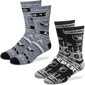FBF Orginals - NFL Super Fan & Ugly Holiday Christmas Gift Socks - 2 Pack