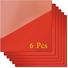 6 قطع من أوراق الأكريليك الحمراء من QTLCOHD مقاس 30.48 سم × 30.48 سم، ورقة بلاستيكية بسمك 1/8 بوصة من الأكريليك للقطع والنقش بالليزر لديكور المنزل وديكور الحائط in Kuwait
