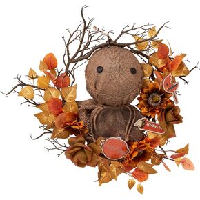 Spirit Halloween Trick ’r Treat Light-Up Sam Wreath | Officially Licensed | Horror Decoration