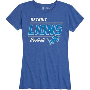 Team Fan Apparel NFL Gameday Women's Relaxed Fit T-Shirt - Rib Neck Contour - Tagless Short Sleeve Tee - Stay Cool & Stylish (Detroit Lions - Royal, Womens Large)
