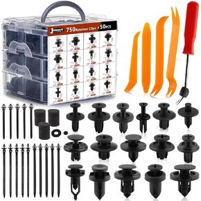 1215PCS Car Retainer Clips Auto Body Push Fasteners Plastic Pin Rivets Automotive Bumper Retainer Clips Tools Kit for Toyota Honda Ford Nissan