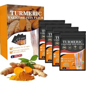 1 Box Furzero Turmeric Varicose Vein Patch - 2024 New Turmeric Vein Patches,Naturally relieves varicose Veins in Legs and Spiders