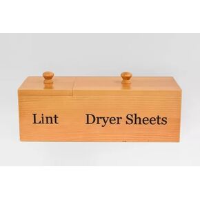 Dryer Sheet Holder with Lid - Dryer Sheet Dispenser for Laundry Room w/Lint Box for Disposing Lint.
