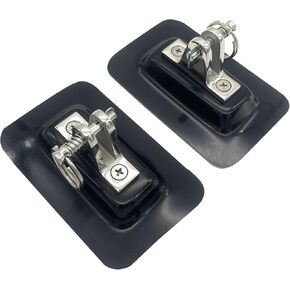 316 Stainless Steel Bimini Top Deck Hinge BiminiTop Fitting Hardware with Fiberglass Base 2-Pc Set for Inflatable Boat