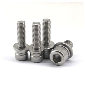 10Pcs M10x16 Stainelss Steel Screws and Nuts and Washers Set, Hex Socket Cap Head Screws Fastener Assrotment Kit