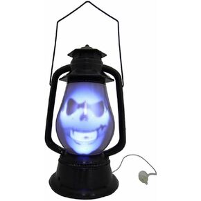 Visual Effects Talking Skull Light-Up Lantern Halloween Decoration Prop Black