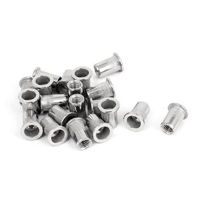 #10-24 Rivet Nuts - 50 Pcs Stainless Steel Rivnuts, Flat Head Insert Nut with Knurled Body