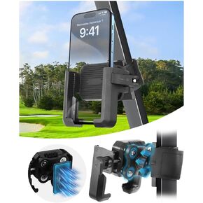 Golf Cart Phone Holder Mount Magnetic with Vibration Dampener Anti Shake, Golf Cart Phone Caddy Compatible with iPhone/Galaxy/Google Pixel/Motorola Fit EZGO/Club Car/Yamaha/ICON/Zone