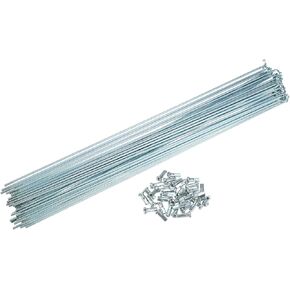 ACROPIX 36 Pcs 14G J Bend 287mm x 2mm Bike Bicycle Spokes with Nipples Steel Silver Tone Car Parts