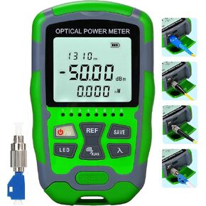 جهاز قياس طاقة الألياف الضوئية A-M5 -50+~26dbm جهاز اختبار كابل الوظائف 3 في 1 SC/FC/ST واجهة عالمية 10 طول موجي OPM مع جهاز اختبار شبكة RJ45 وإضاءة LED ومحول FC-LC (أخضر) in Kuwait