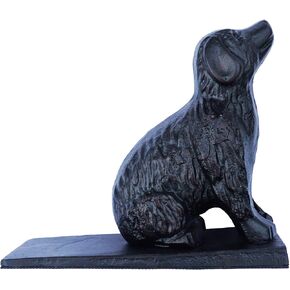 LuLu Decor, Cast Iron Dog Door Stopper, Doorstops Weight 5 Lbs, 8.5" x 7.5" x 3.5" (Brown)