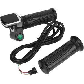 Electric Bike Throttle Grip, Twist Handlebar for Mini 6 Cores Ebike Grip Universal Bicycle Cable Accelerator Handle with Switch LCD Quantity Display for Motorbike Motorcycle Skateboard Scooter(36V)