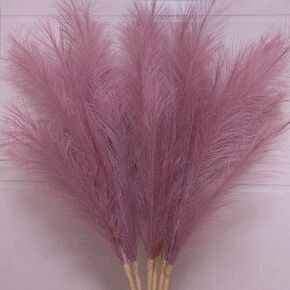 6PCS Faux Pampas Grass Decor Tall, 39.3"/100cm Large Long Stem Artificial Pampas Grass for Floor Vase, Dried Pampas Grass Boho Home Decor Bouquet (Gradient Pink)