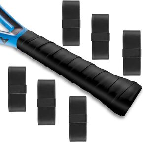 6 Pcs Tennis Racket Grip Tape, Precut Tennis Overgrip Tape, Velvety Comfort Bat Grip Tape for Anti Slip and Sweat Absorbent Grip, Dry Feel Tennis Grips Tape for Badminton, Pickleball, Tennis Grip