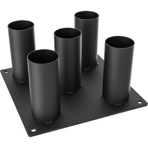 Synergee 5 Barbell Holder Storage & Organization for Home, Commercial, & Garage Gyms. Holds 5 Bars, EZ Curls, Hex Bars. Compact Vertical Peg Storage.