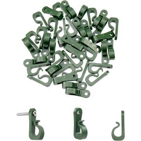 40 قطعة من خطافات جانبية للتعليق في الهواء الطلق من Wealrit، مشابك خطافات شماعات خفيفة، برغي في خطافات لتعليق ضوء عيد الميلاد (أخضر) in Kuwait