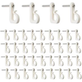 Wealrit 40 PCS Siding Hooks for Hanging Outdoor String Lights Clips Light Hanger Hooks Screw in Hooks for Hanging Christmas Light(Green)