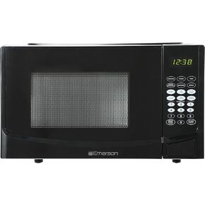 Emerson MW1338SB Countertop Microwave Oven, 6 Pre-Programmed Settings, Removable Glass Turntable, Child Safety Lock, 1.3 Cu ft, 1000W, Stainless Steel