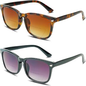نظارات شمسية ثنائية البؤرة نظارات قراءة للنساء والرجال، عبوة من قطعتين من قارئات الشمس الكلاسيكية ذات الأشعة فوق البنفسجية 400 مع مفصلات مريحة in Saudi Arabia